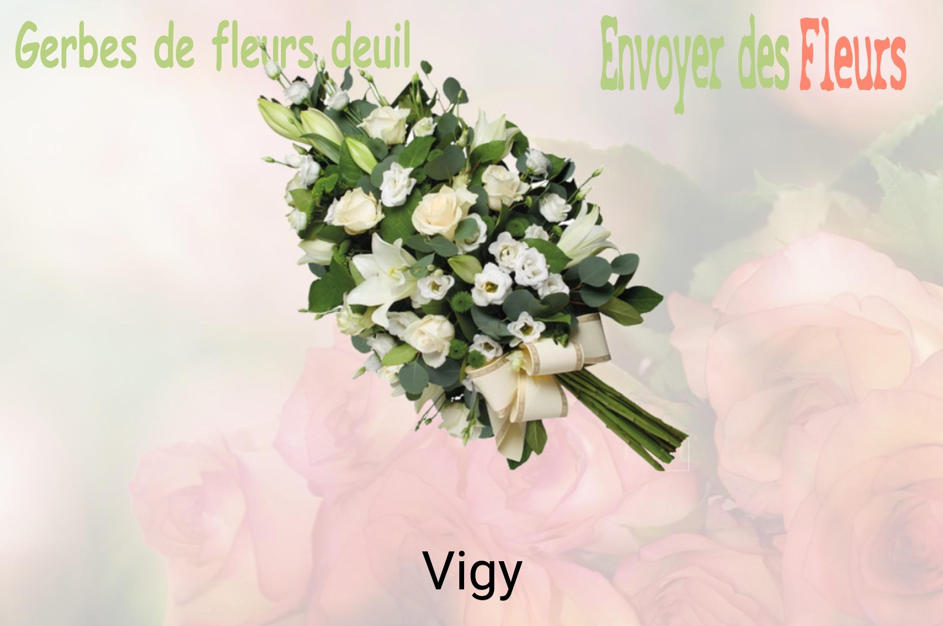 Gerbe de fleurs de deuil livrée à Vigy